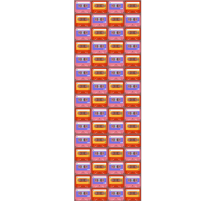 Red and pink 80's cassette pattern wallpaper - TenStickers