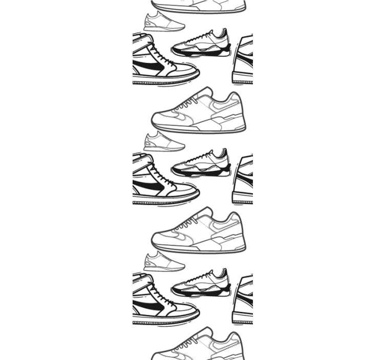 Black and white retro sneakers style wallpaper - TenStickers