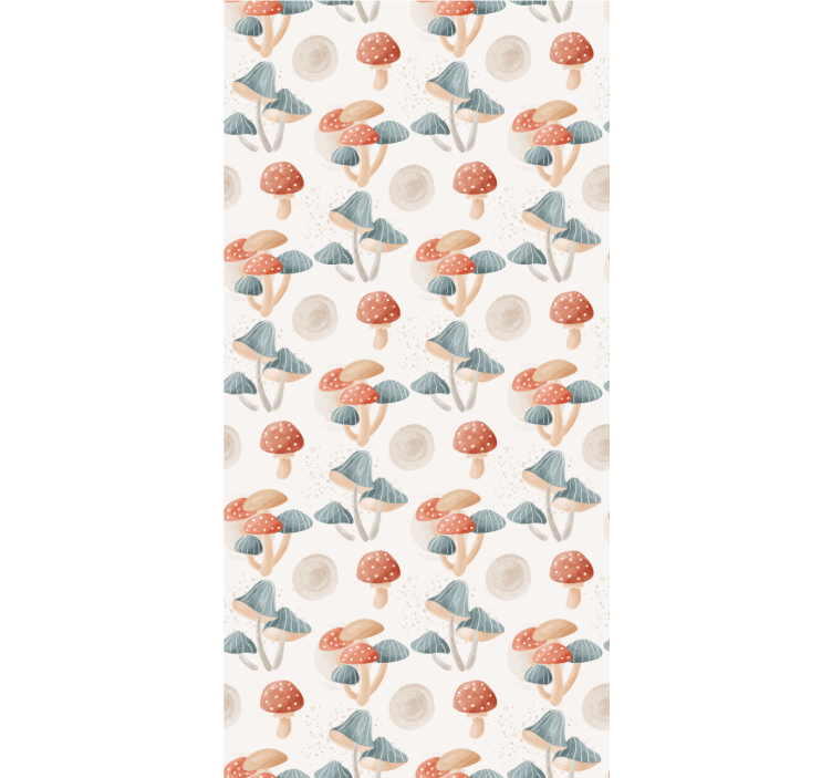 Watercolor mushroom pattern Hallway wallpaper - TenStickers