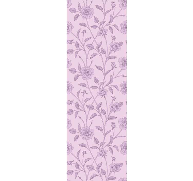 Lavender Floral Pattern flower wallpaper - TenStickers