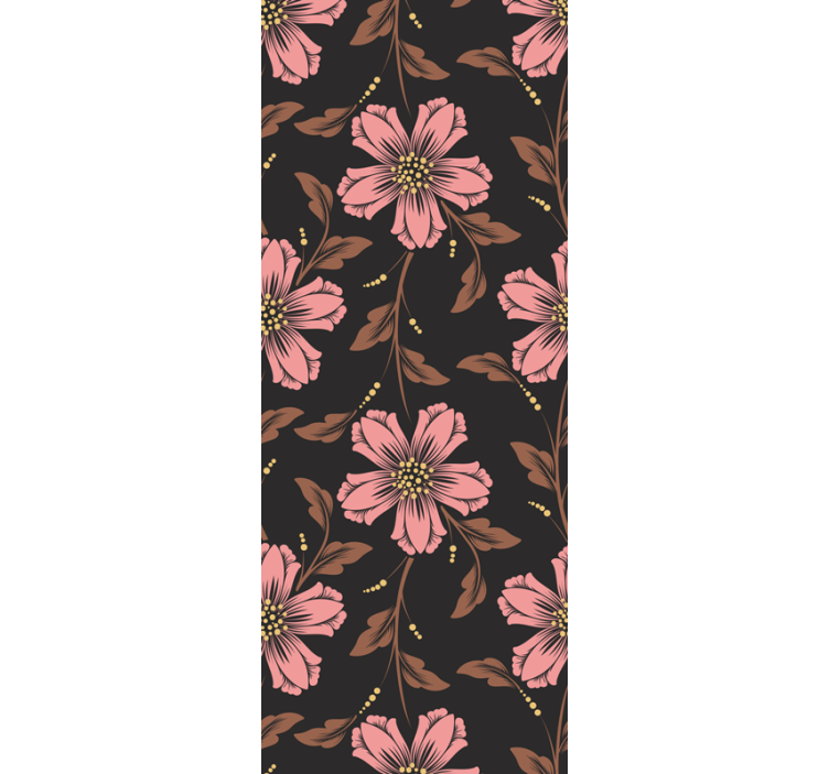Pink and black arrangement flower wallpaper - TenStickers