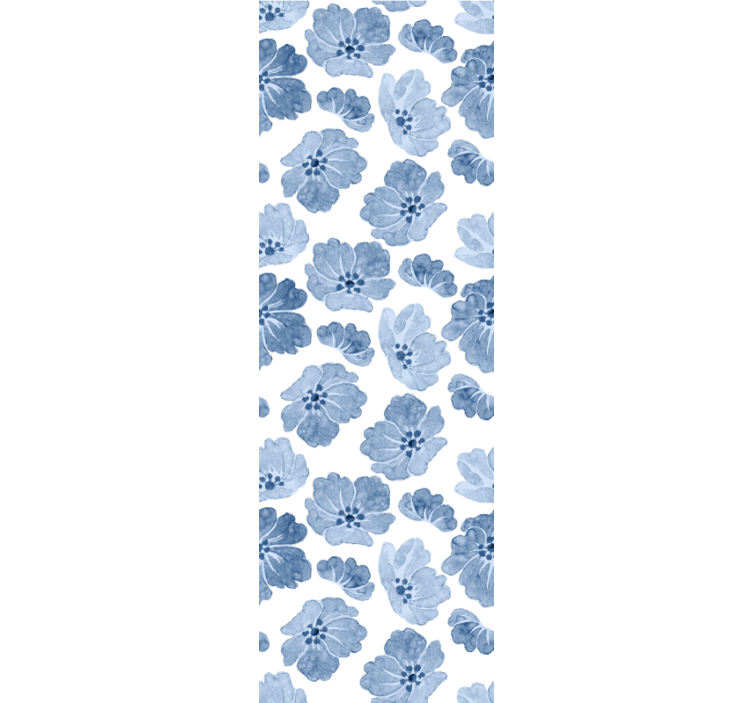 Blue watercolour flower Hallway Wallpaper - TenStickers