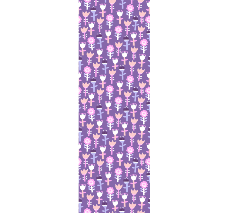 Purple motif flower wallpaper - TenStickers