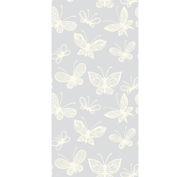 Pink and white child pattern butterfly wallpaper - TenStickers