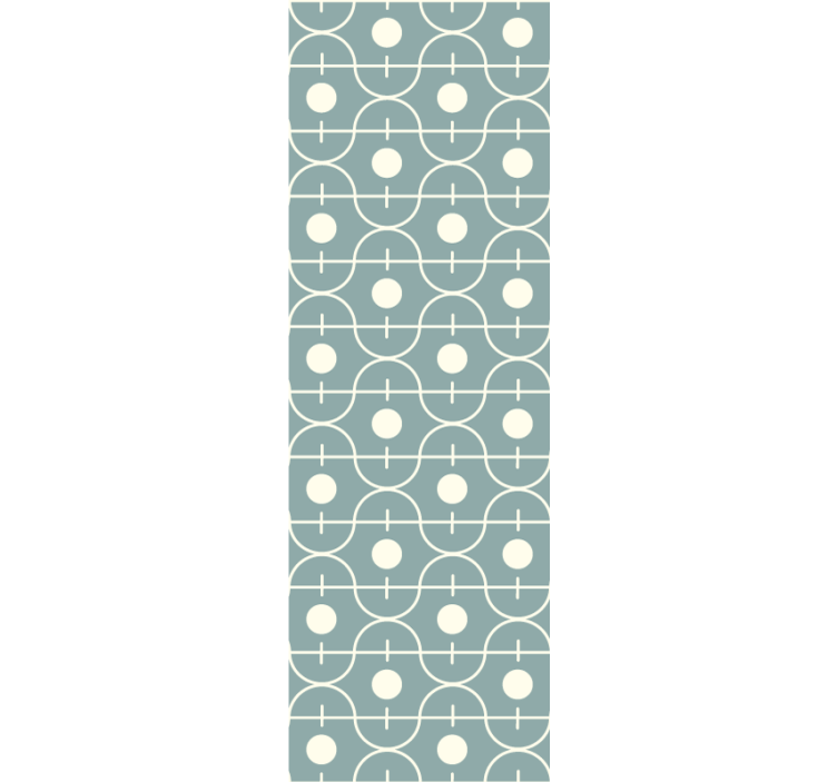 Blue Japandi pattern with geometric  wallpaper - TenStickers