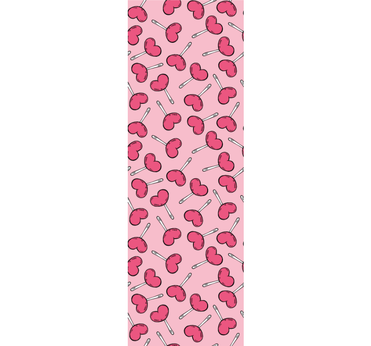 Heart Lollipop Pattern wallpaper polka dots - TenStickers