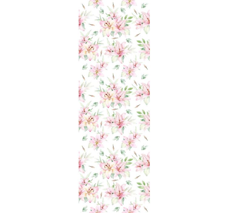 Pink and White Pattern flower wallpaper - TenStickers