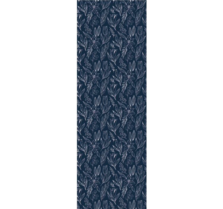 Blue blooming motif flower wallpaper - TenStickers