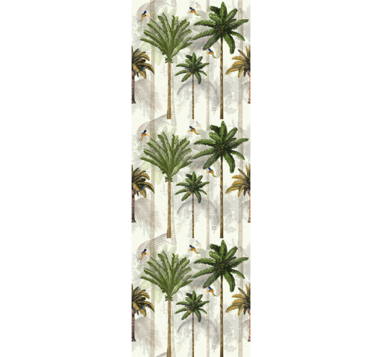 Beige palm pattern jungle wallpaper - TenStickers