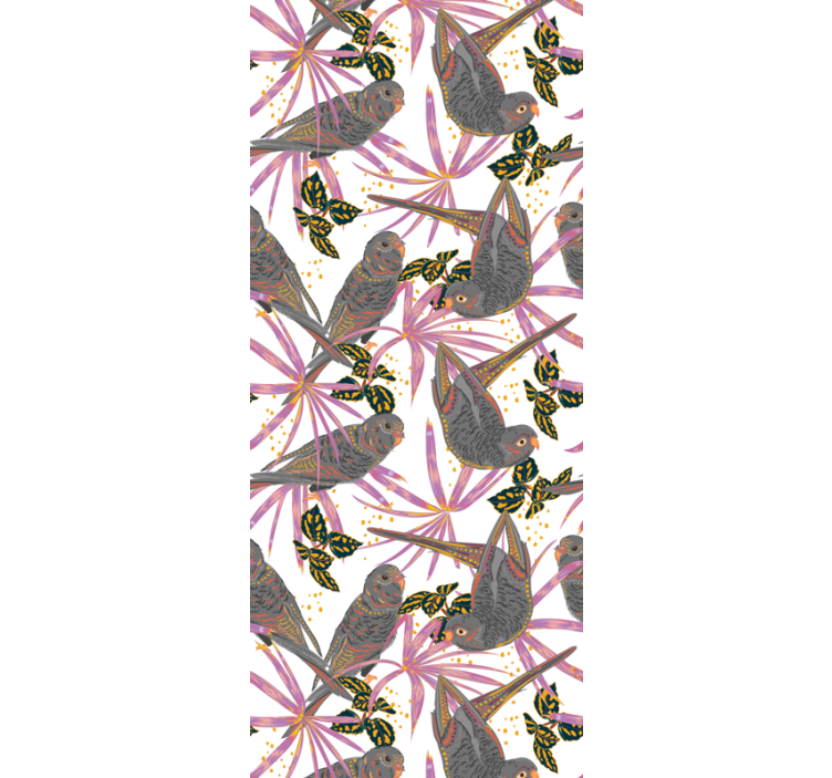 Colorful Leaves birds wallpaper - TenStickers