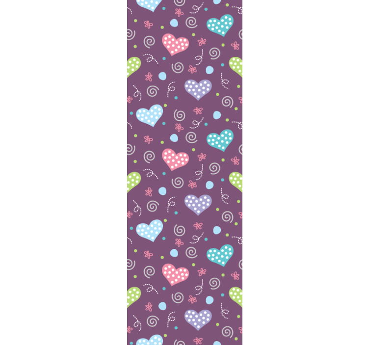 Colorful Heart Patterns wallpaper polka dots - TenStickers