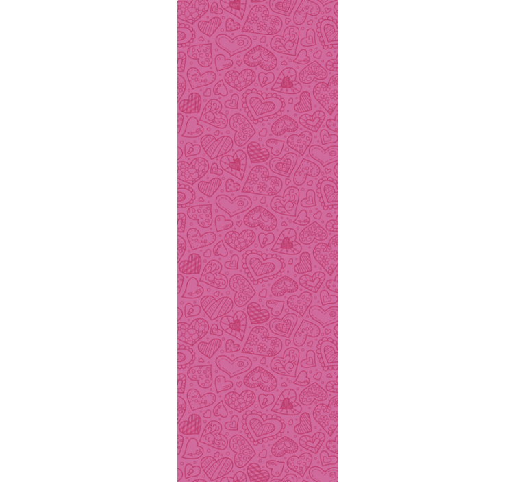 Charming heart shapes Pink wallpaper - TenStickers