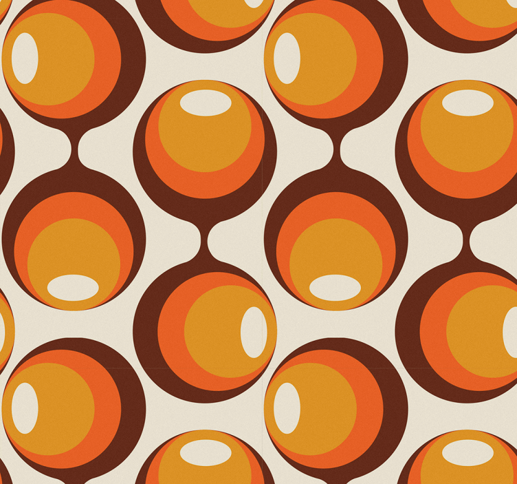 Semi oblong shape design 70's vintage wallpaper - TenStickers