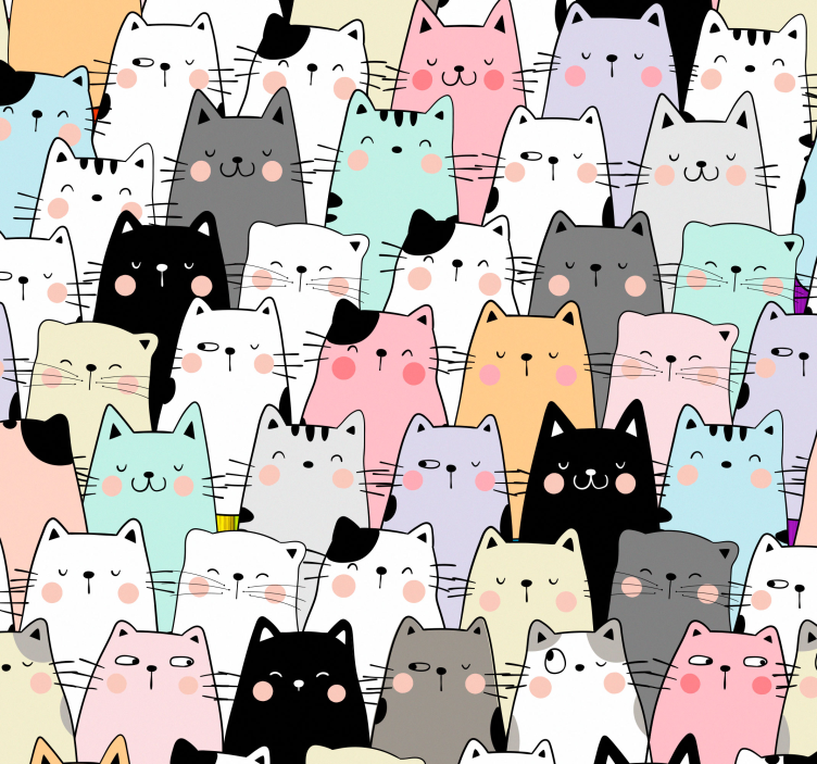 Different cats kids wallpaper - TenStickers