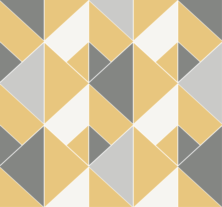 Yellow and Grey Triangle Pattern Wallpaper - TenStickers