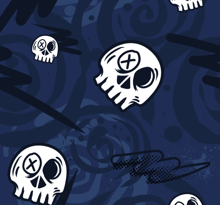 Graffiti with Skulls Teen Bedroom Wallpaper - TenStickers
