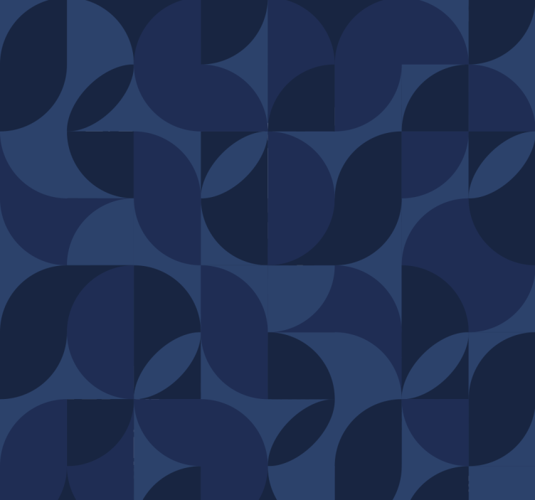 Retro Geometric Pattern Navy Wallpaper - TenStickers
