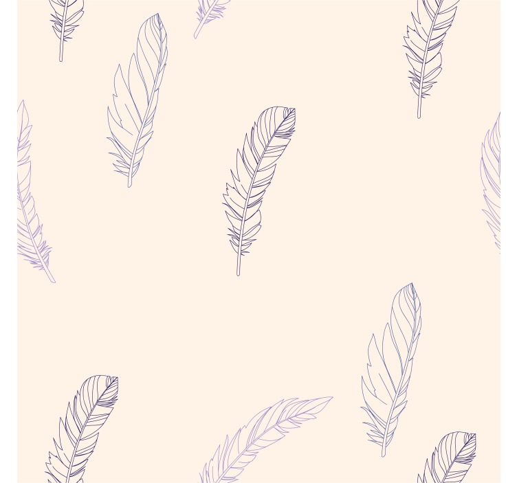 Drawn  feathers line  Living room wallpaper - TenStickers