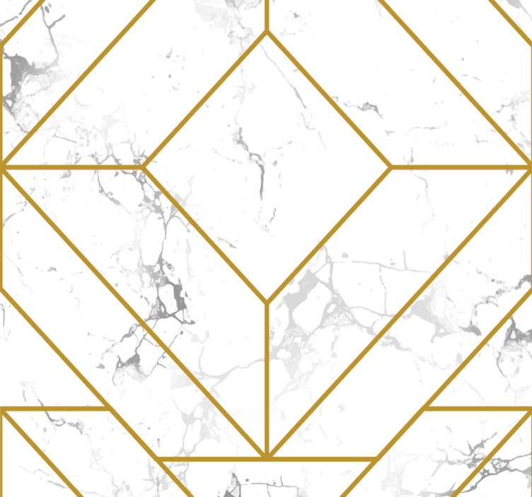 Gold And White Marble Living Room Wallpaper - TenStickers