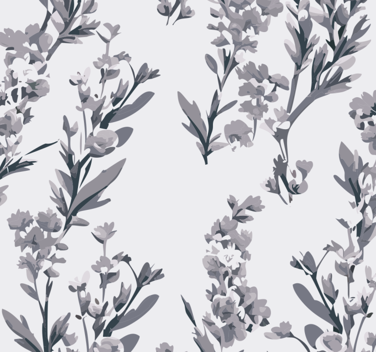 Floral design Grey Wallpaper - TenStickers
