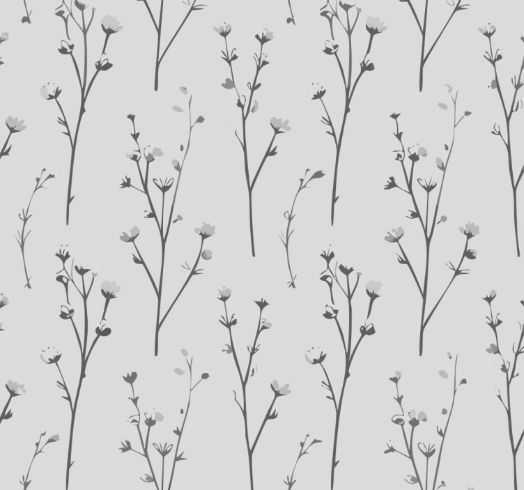 Cotton tree pattern Grey Wallpaper - TenStickers
