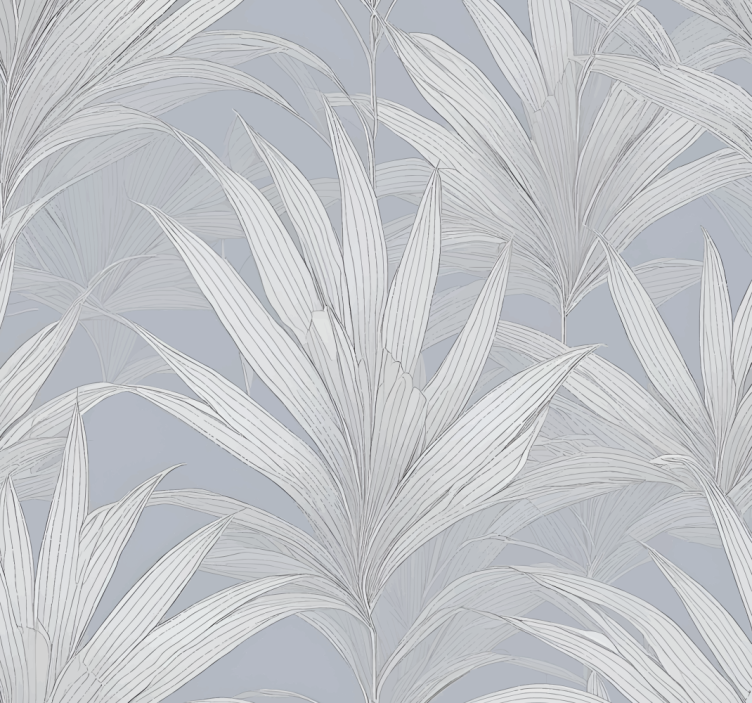 Palm leaves Grey Wallpaper - TenStickers