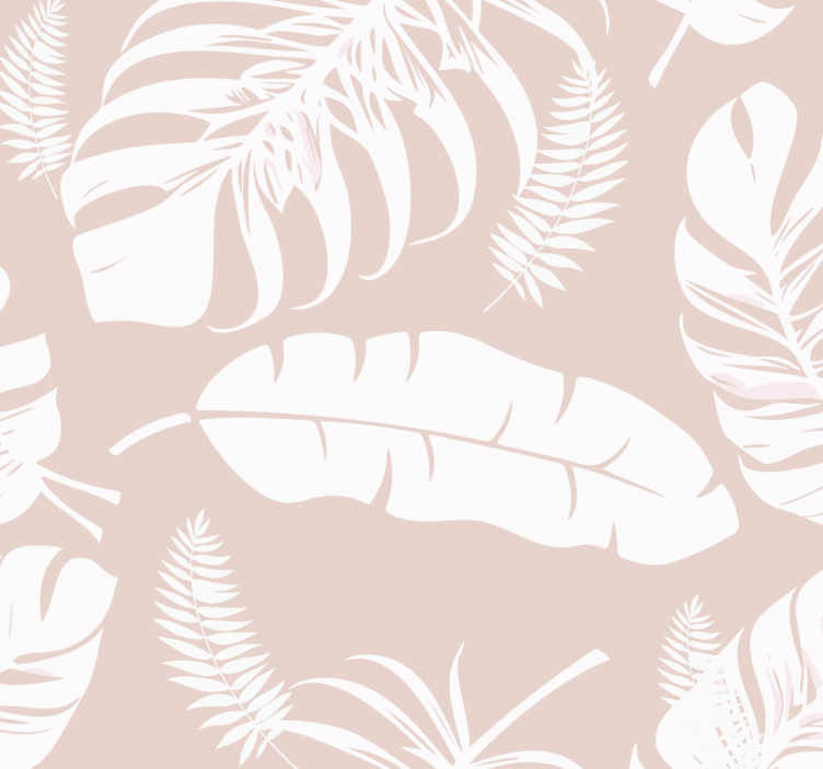 Banana leaves Beige Wallpaper - TenStickers