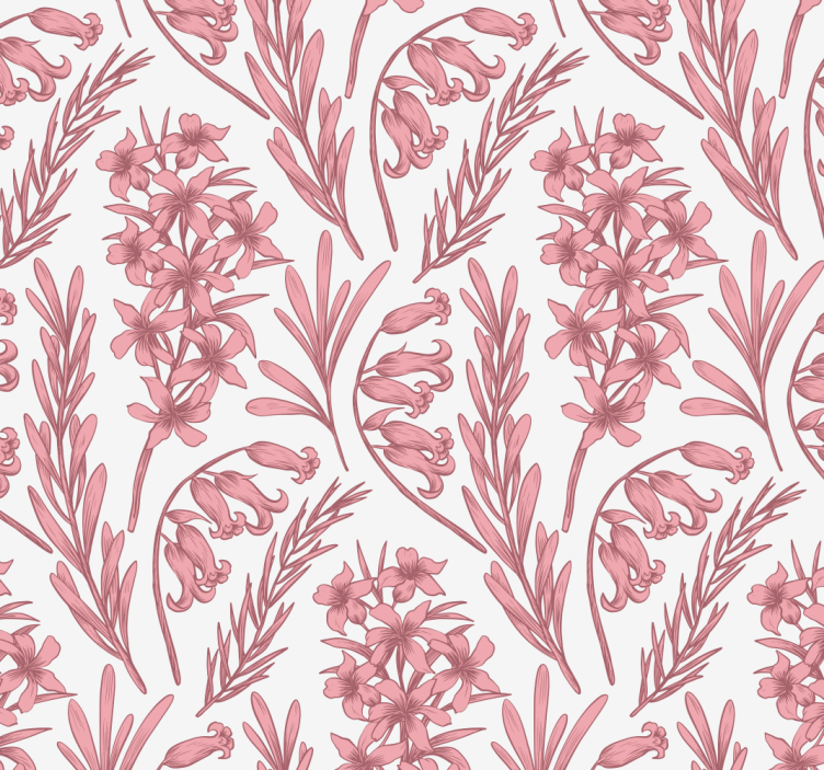 Floral Lavender Pattern flower wallpaper - TenStickers
