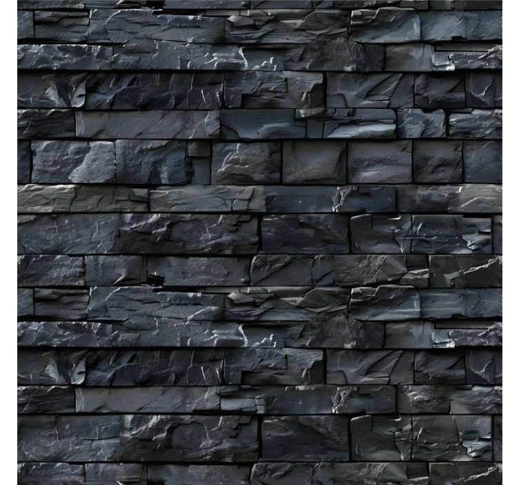 Black pattern stone wallpaper - TenStickers