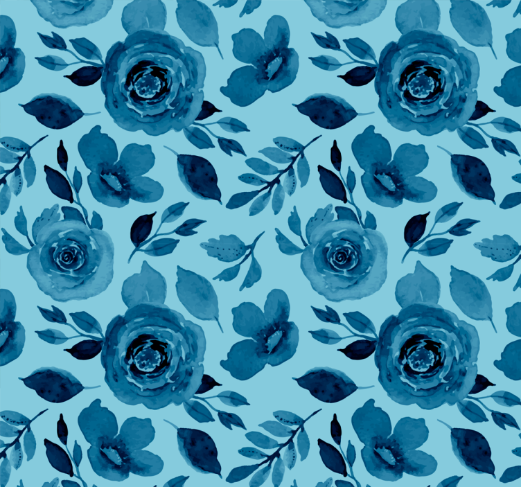 Blue Floral Array flower wallpaper - TenStickers