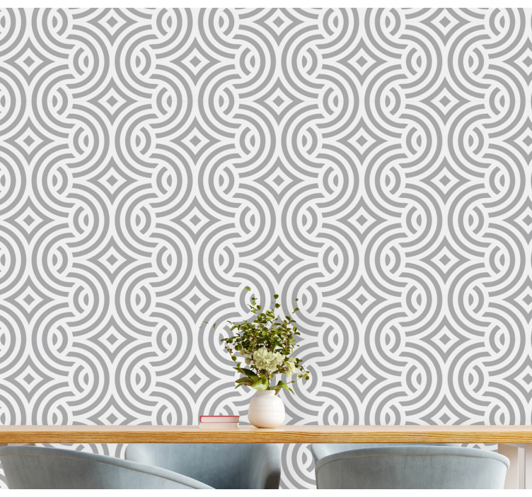 3D white waves Home Office Wallpaper - TenStickers