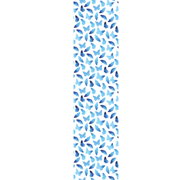 Butterfly wallpaper in blue and white design - TenStickers