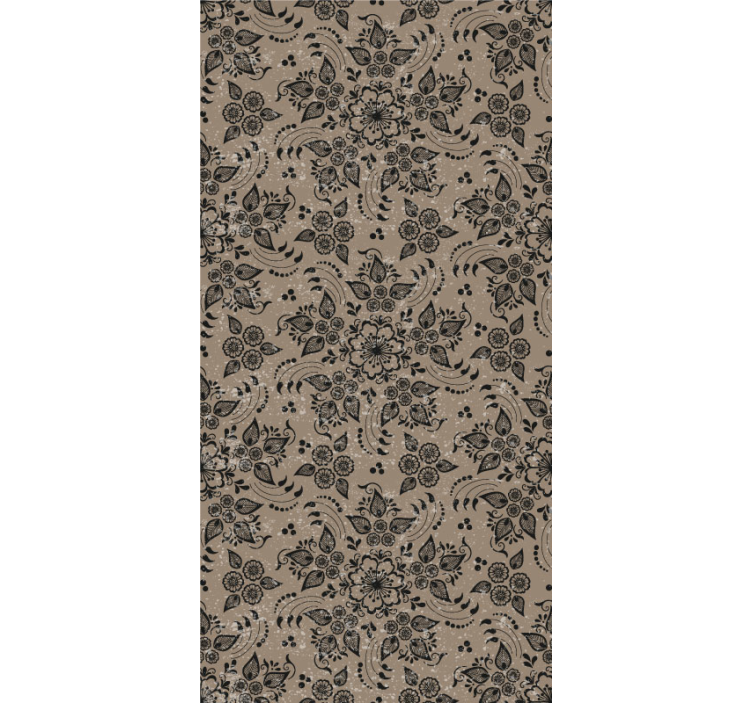 Floral vintage print flowery wallpaper - TenStickers