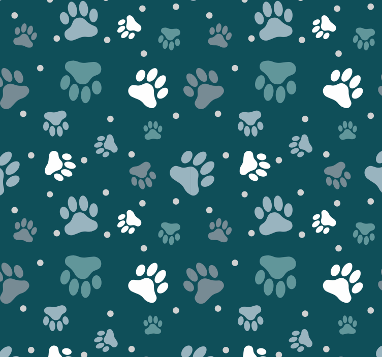 Paw Pattern dog wallpaper - TenStickers