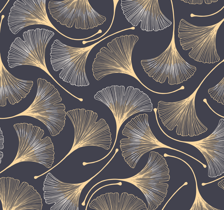 Ginkgo elegant pattern leaf wallpaper - TenStickers