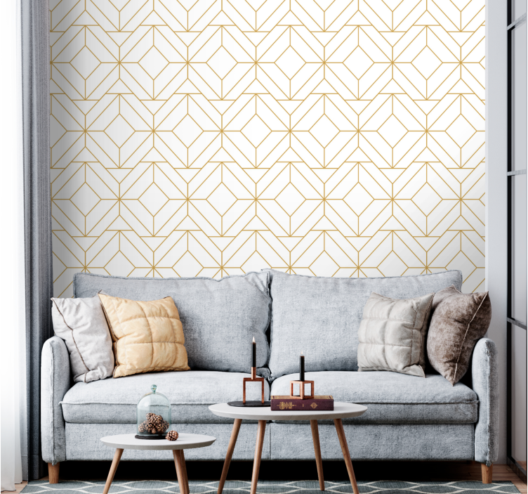 Cube Shapes geometric wallpaper - TenStickers