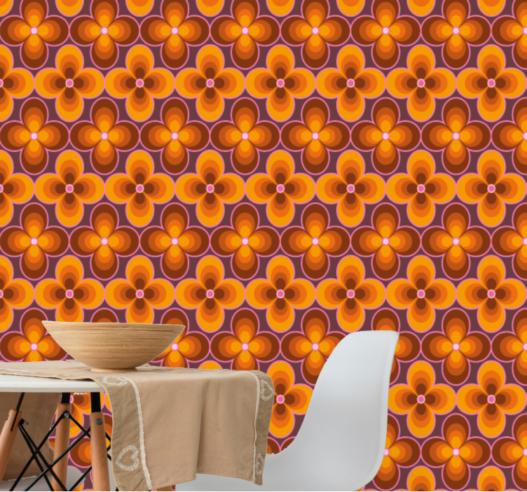 Angular Blossom Explosion geometric wallpaper - TenStickers