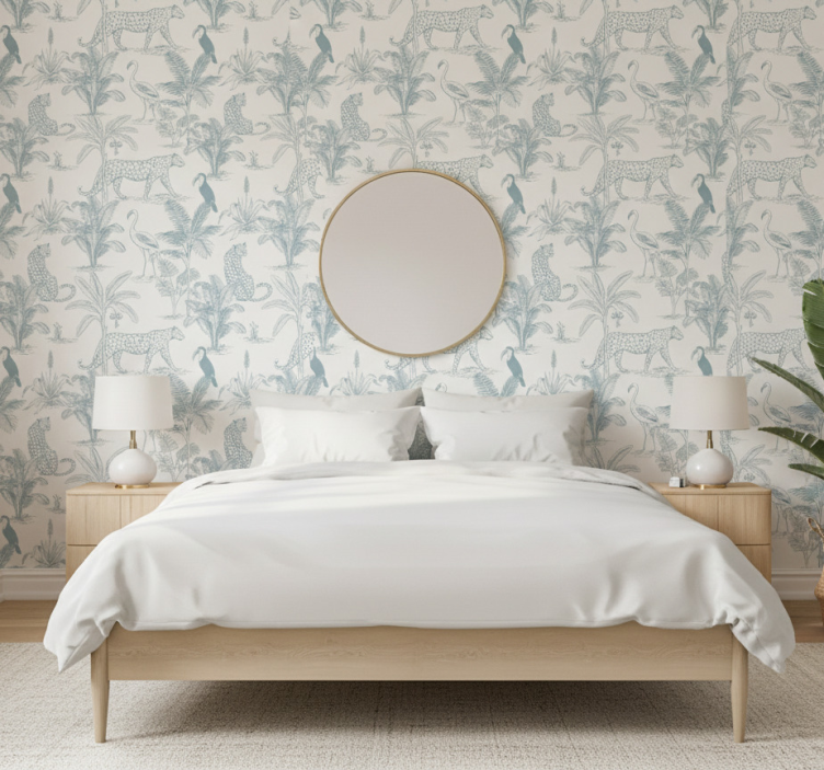 Animal wallpaper sober tropical animals - TenStickers