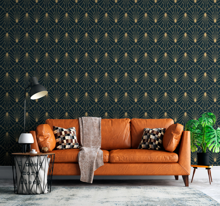 Art deco thin lined pattern Abstract Wallpaper - TenStickers