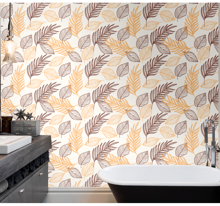 Autumn Foliage Pattern leaf wallpaper - TenStickers