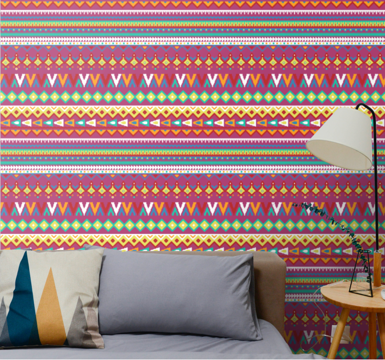 Aztec tribal patterns abstract wallpaper - TenStickers