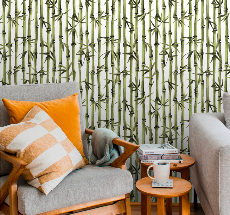 Bamboo Pattern nature wallpaper - TenStickers