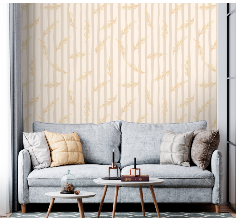 Bamboo Silhouettes leaf wallpaper - TenStickers