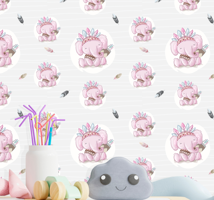Bohemian Elephants elephant wallpaper - TenStickers