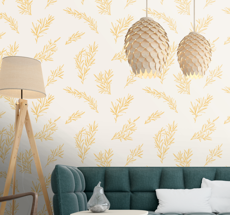 Botanical Foliage Pattern flower wallpaper - TenStickers