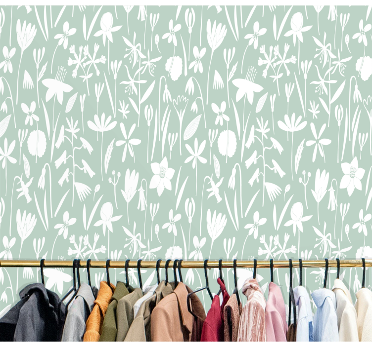 Botanical Silhouettes flower wallpaper - TenStickers