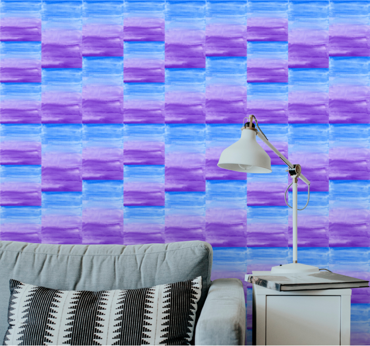 Brushstroke Checkerboard geometric wallpaper - TenStickers