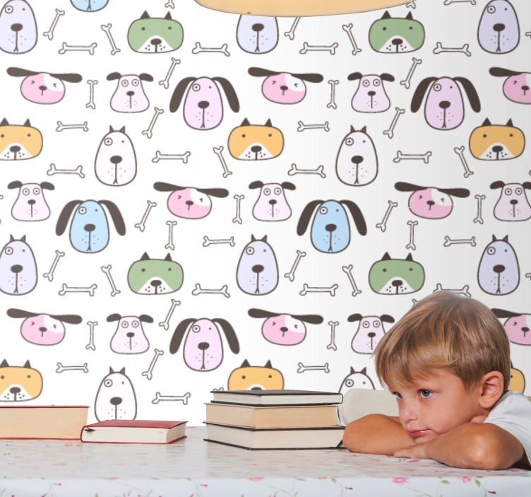 Cartoon Canine Friends dog wallpaper - TenStickers