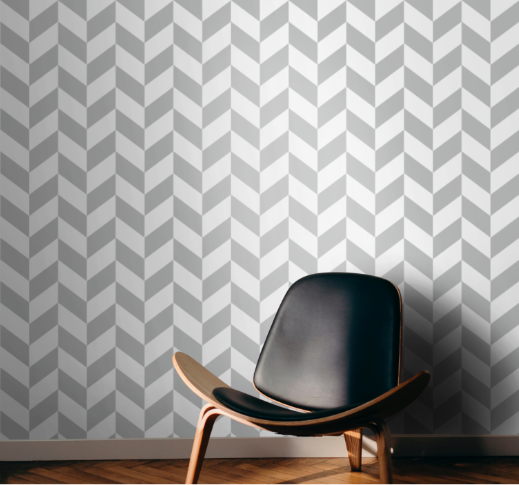 Grey chevron arrows geometric wallpaper - TenStickers