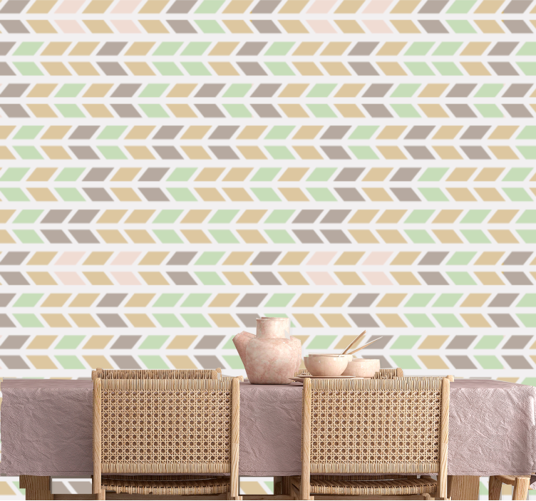 Chevron arrow pattern horizontal stripes wallpaper - TenStickers